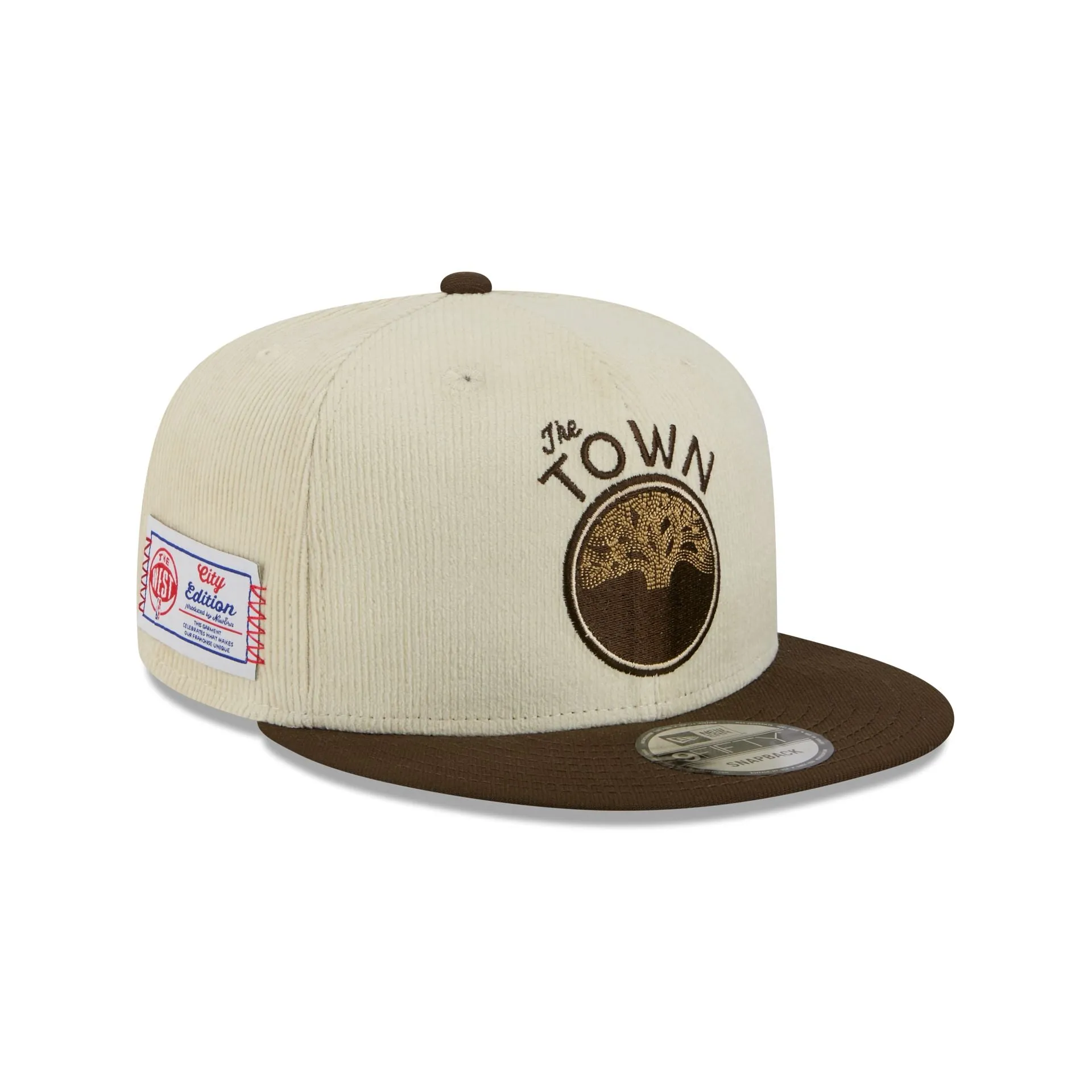 Golden State Warriors 2025 City Edition Chrome White Corduroy 9FIFTY Snapback Hat sold by New Era