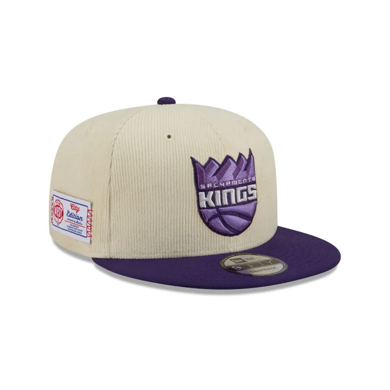Sacramento Kings 2025 City Edition Chrome White Corduroy 9FIFTY Snapback Hat made by New Era