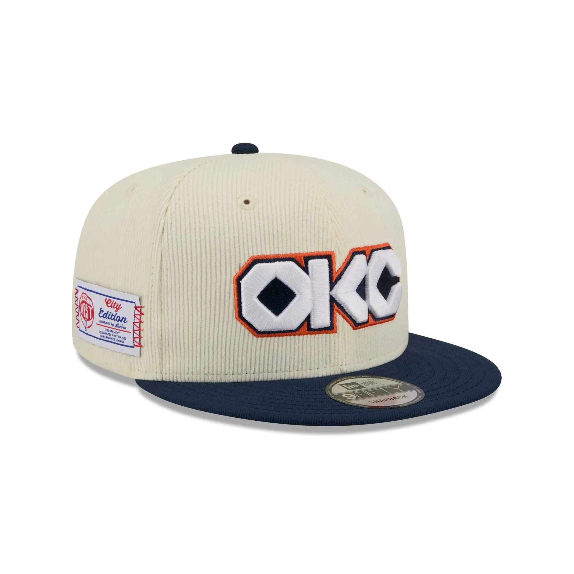 Oklahoma City Thunder 2025 City Edition Chrome White Corduroy 9FIFTY Snapback Hat sold by New Era