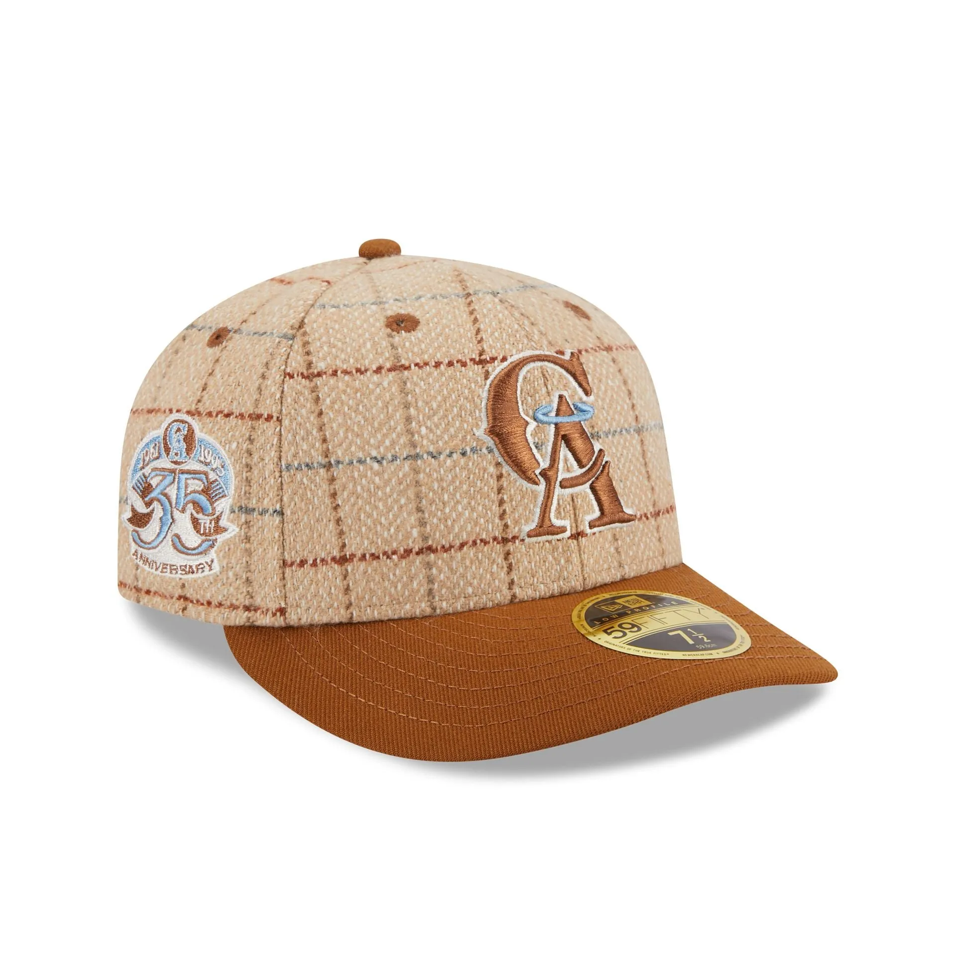 Los Angeles Angels Herringbone Check Low Profile 59FIFTY Fitted Hat sold by New Era