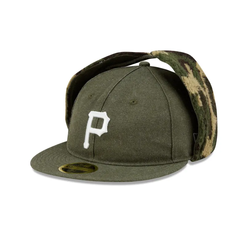 Pittsburgh Pirates Three Looms Cotton Twill Camo Retro Crown Dog Ear 59FIFTY Fitted Hat sold by New Era