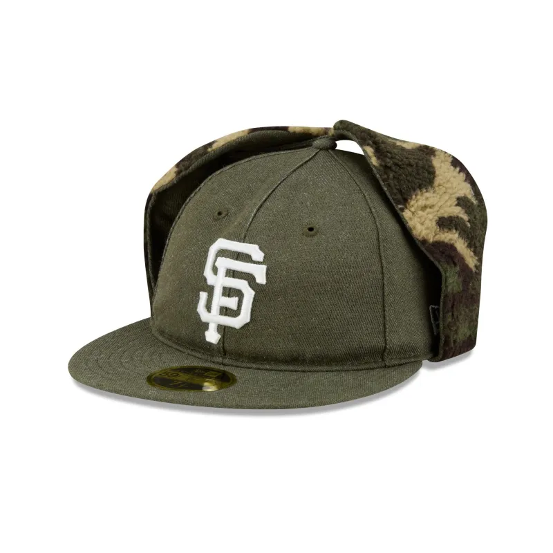San Francisco Giants Three Looms Cotton Twill Camo Retro Crown Dog Ear 59FIFTY Fitted Hat sold by New Era