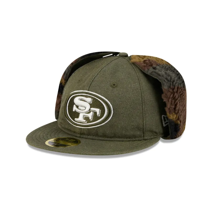 San Francisco 49ers Three Looms Cotton Twill Camo Retro Crown Dog Ear 59FIFTY Fitted Hat sold by New Era