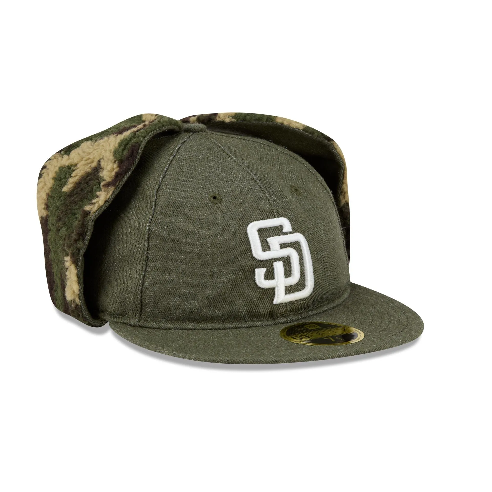 San Diego Padres Three Looms Cotton Twill Camo Retro Crown Dog Ear 59FIFTY Fitted Hat sold by New Era product image thumbnail 3