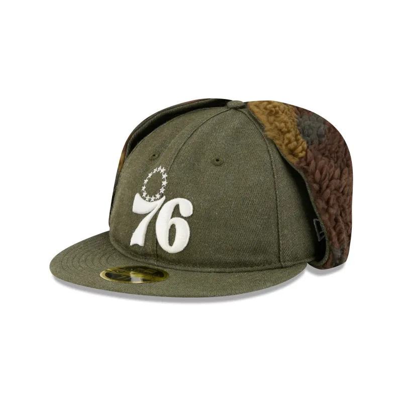 Philadelphia 76ers Three Looms Cotton Twill Camo Retro Crown Dog Ear 59FIFTY Fitted Hat sold by New Era