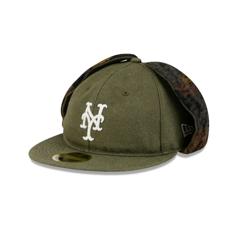 New York Mets Three Looms Cotton Twill Camo Retro Crown Dog Ear 59FIFTY Fitted Hat sold by New Era