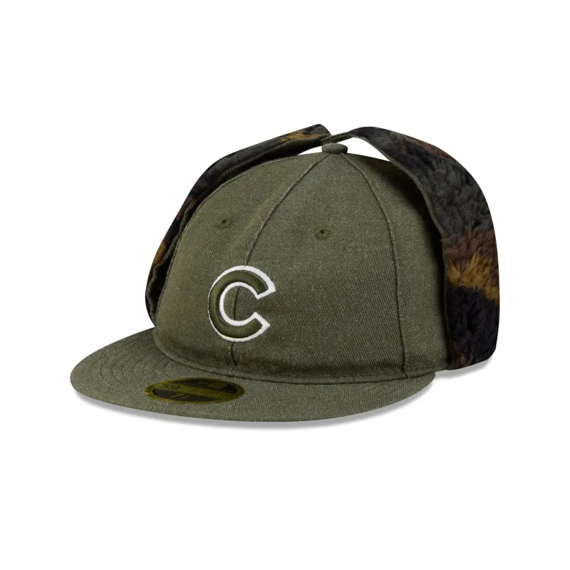 Chicago Cubs Three Looms Cotton Twill Camo Retro Crown Dog Ear 59FIFTY Fitted Hat sold by New Era