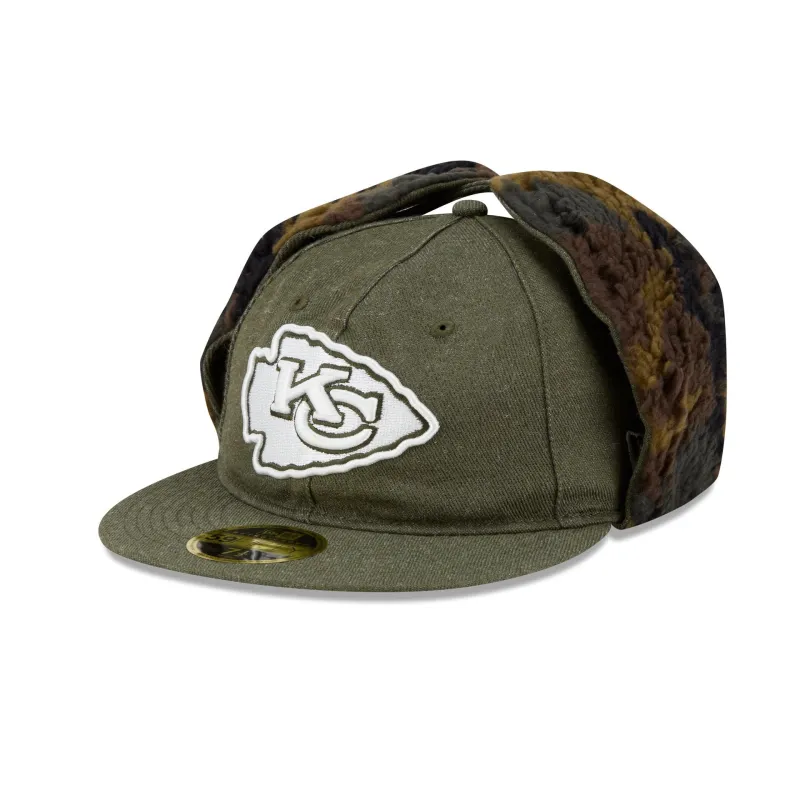 Kansas City Chiefs Three Looms Cotton Twill Camo Retro Crown Dog Ear 59FIFTY Fitted Hat sold by New Era