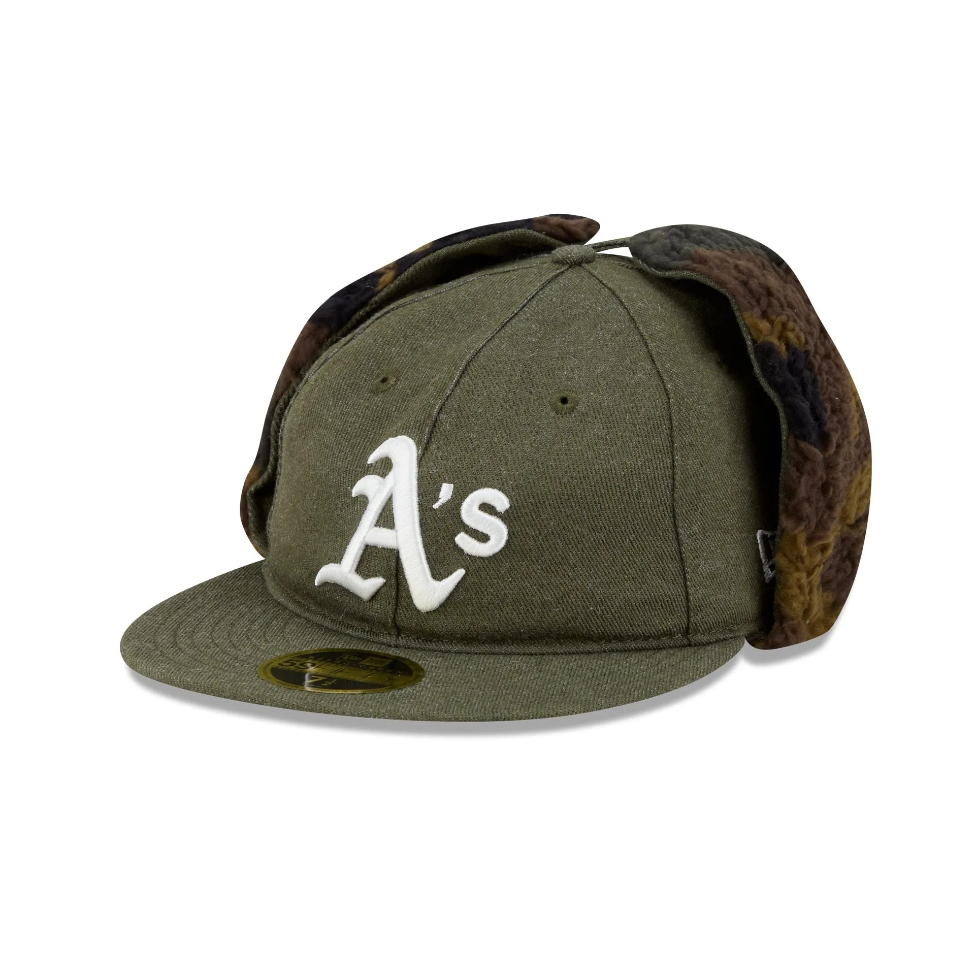 Athletics Three Looms Cotton Twill Camo Retro Crown Dog Ear 59FIFTY Fitted Hat sold by New Era