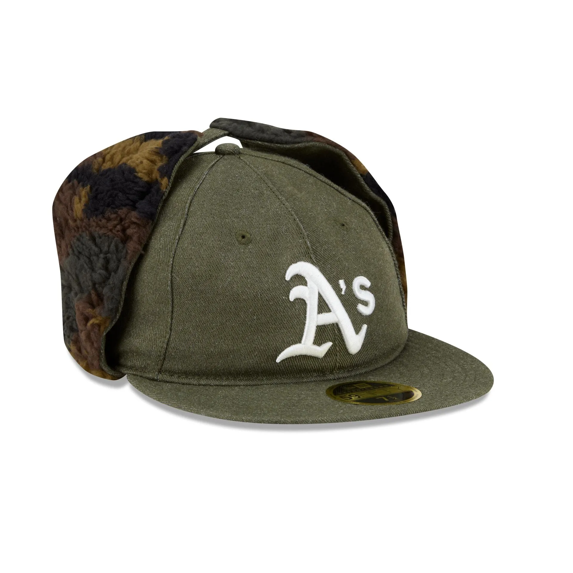 Athletics Three Looms Cotton Twill Camo Retro Crown Dog Ear 59FIFTY Fitted Hat sold by New Era product image thumbnail 3