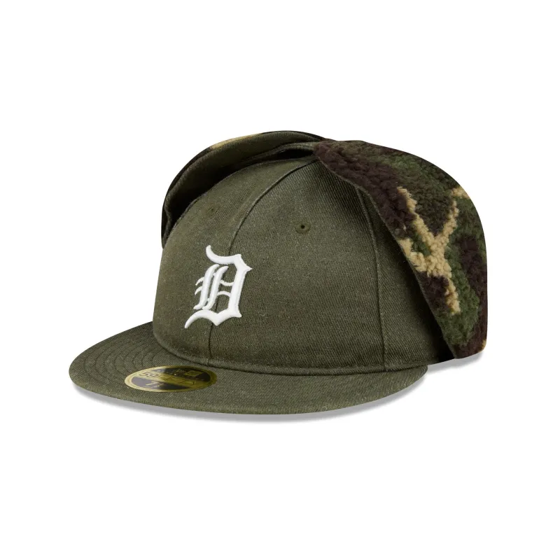 Detroit Tigers Three Looms Cotton Twill Camo Retro Crown Dog Ear 59FIFTY Fitted Hat sold by New Era