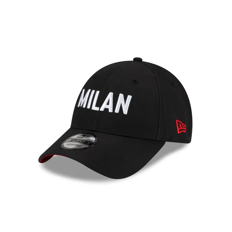 AC Milan Wordmark Black 9FORTY Adjustable Hat sold by New Era