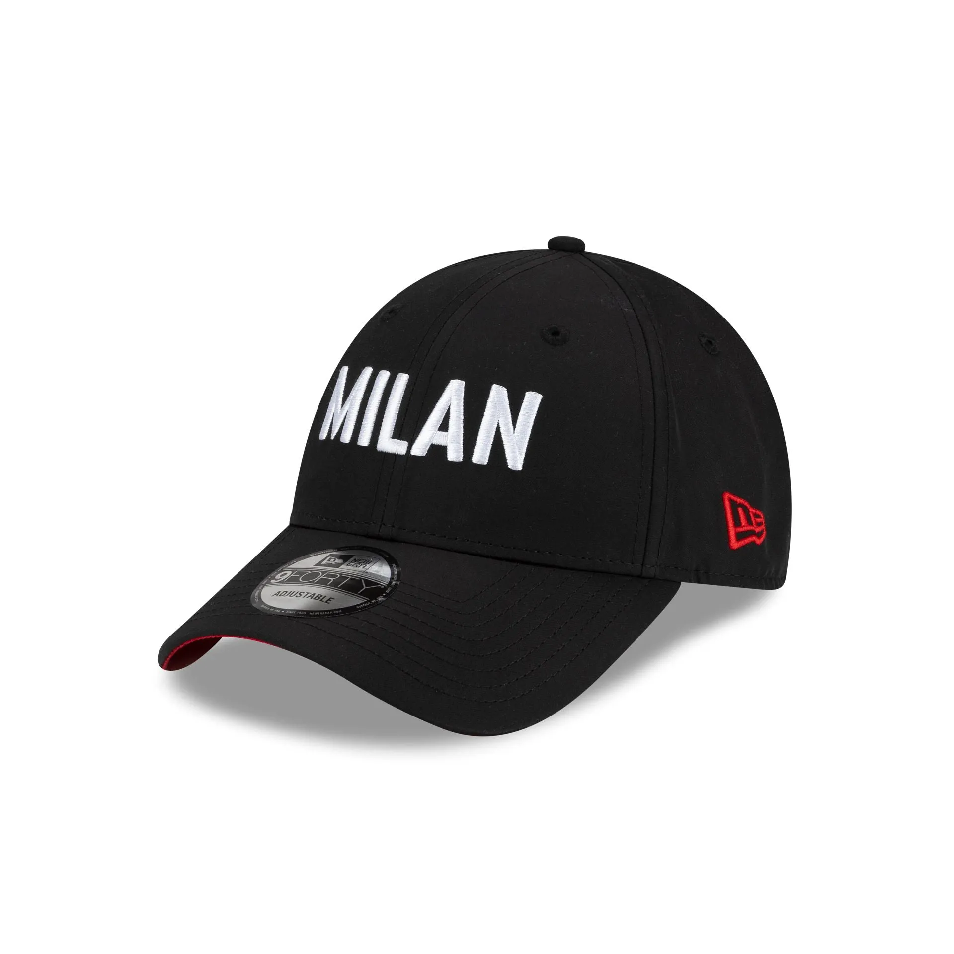AC Milan Wordmark Black 9FORTY Adjustable Hat sold by New Era