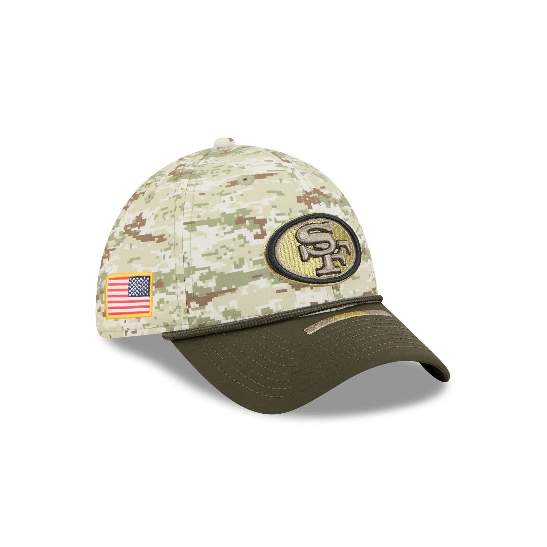 San Francisco 49ers 2025 Salute to Service Digi Camo 39THIRTY Stretch Fit Hat sold by New Era