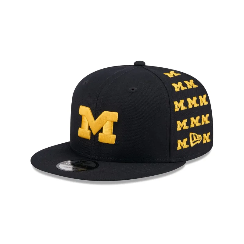 Michigan Wolverines Sticker Helmet 9FIFTY Snapback Hat sold by New Era