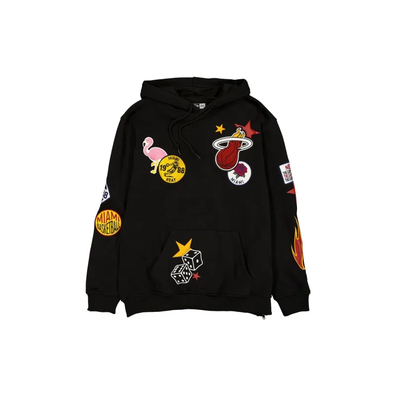 Miami Heat Uptown Threads Black Hoodie sold by New Era