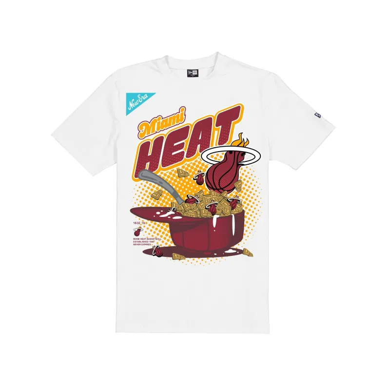Miami Heat Cereal White T-Shirt sold by New Era