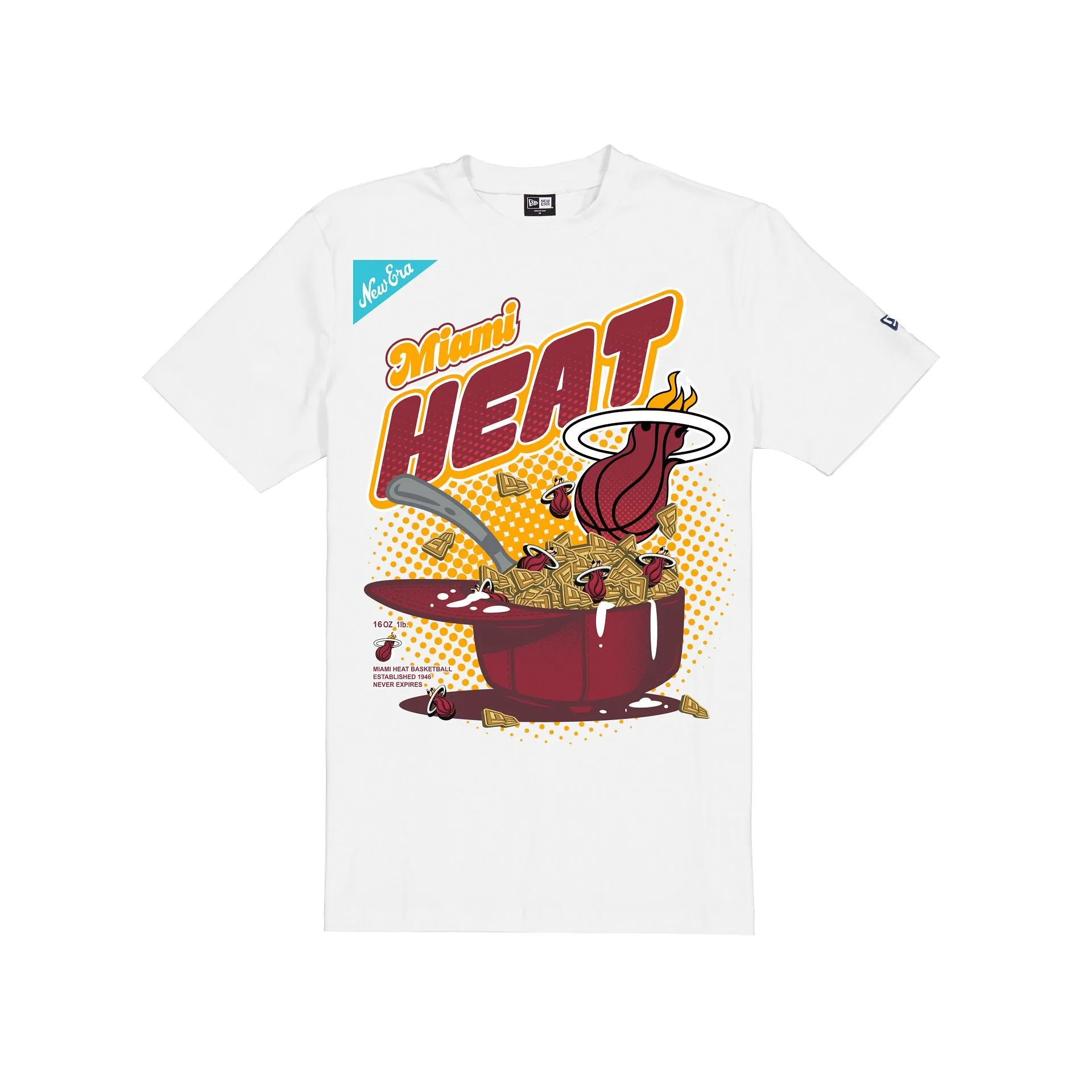 Miami Heat Cereal White T-Shirt sold by New Era
