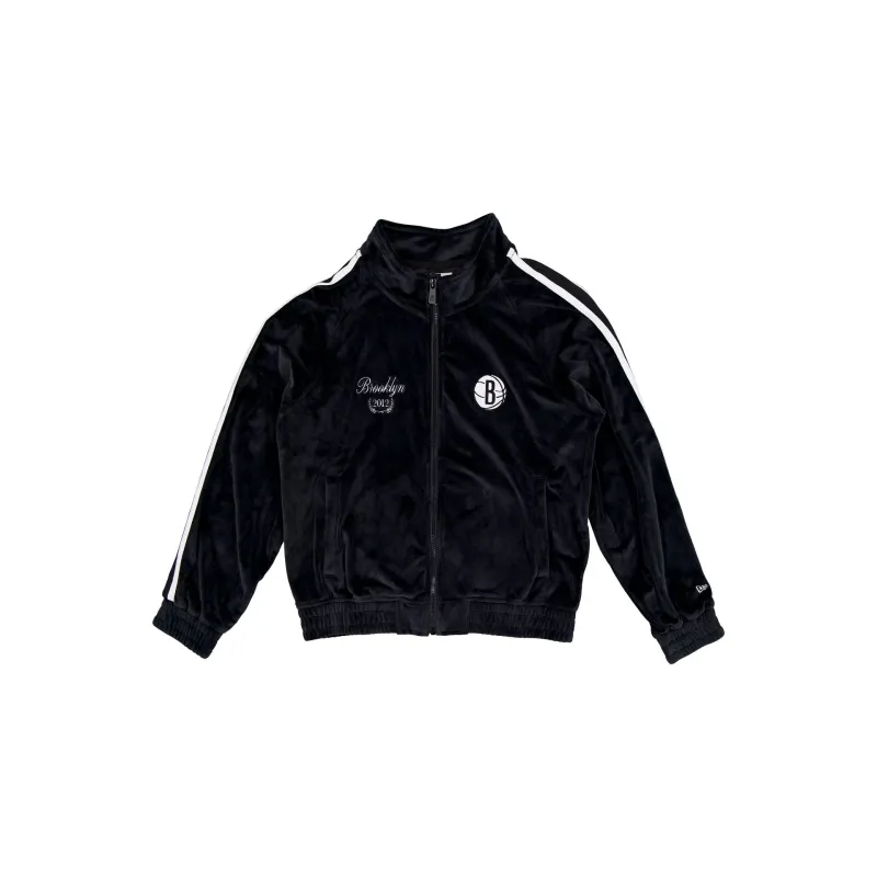 Brooklyn Nets Throwback Prep Black Women's Track Jacket sold by New Era