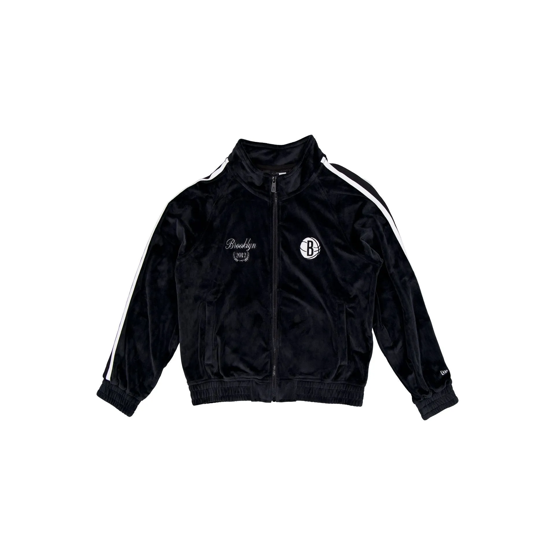 Brooklyn Nets Throwback Prep Black Women's Track Jacket sold by New Era