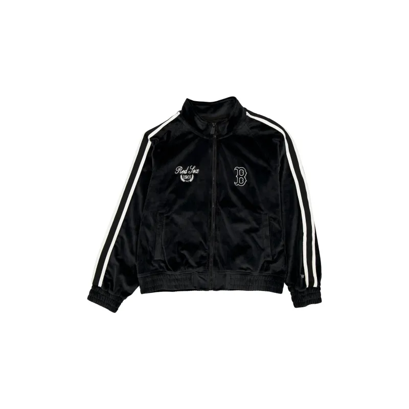 Boston Red Sox Throwback Prep Black Women's Track Jacket sold by New Era