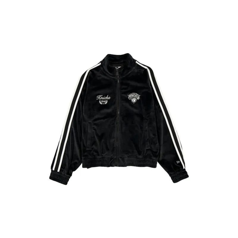 New York Knicks Throwback Prep Black Women's Track Jacket sold by New Era