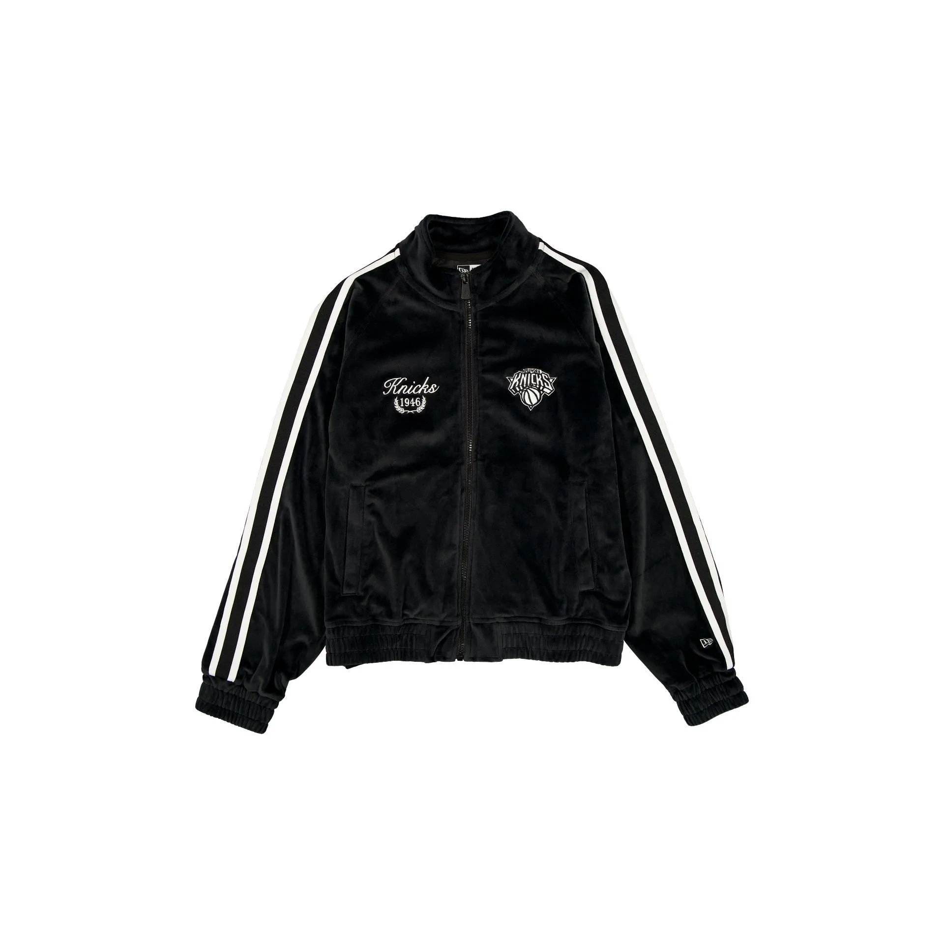 New York Knicks Throwback Prep Black Women's Track Jacket sold by New Era