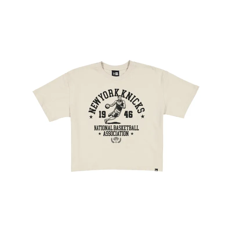 New York Knicks Throwback Prep Stone Women's Cropped T-Shirt sold by New Era