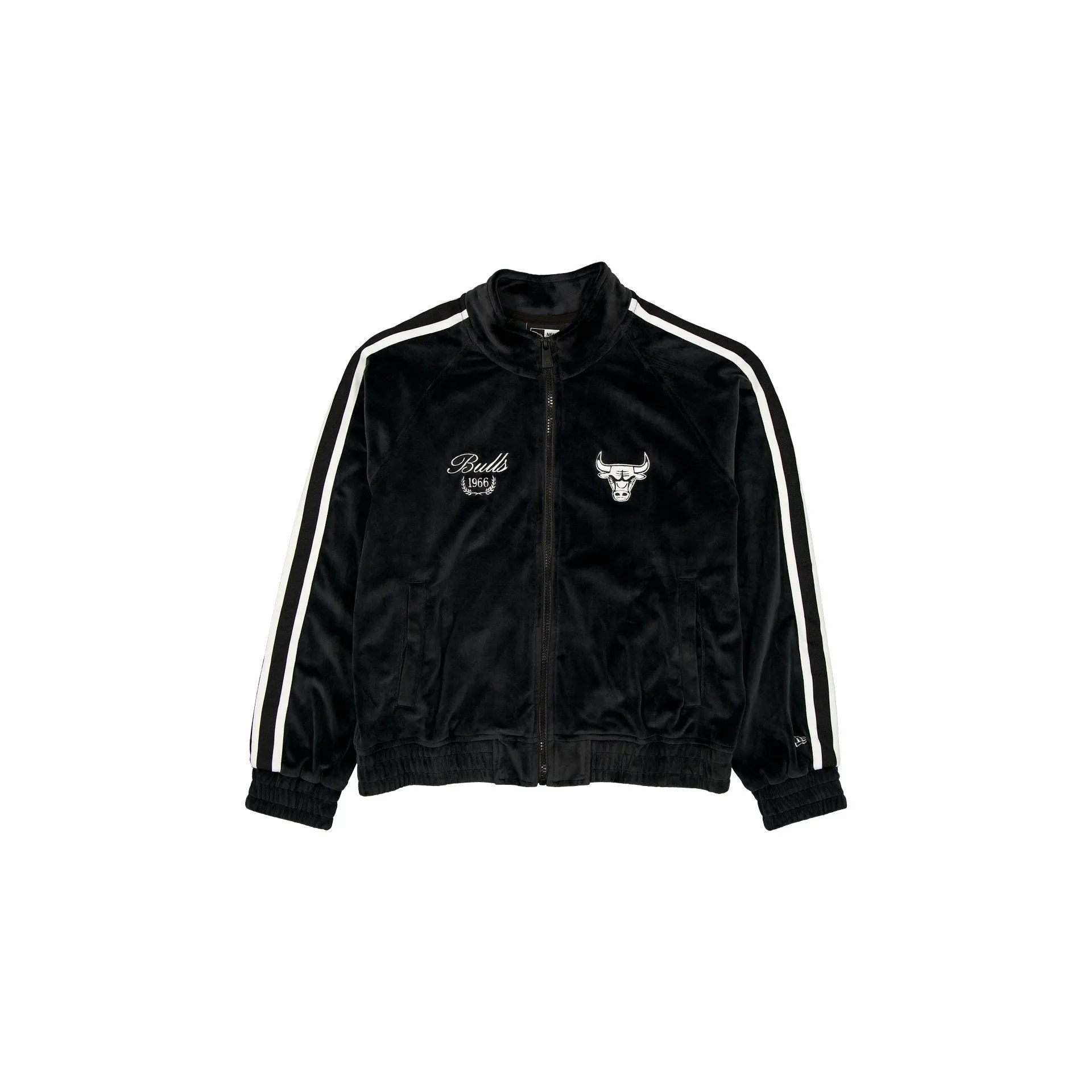Chicago Bulls Throwback Prep Black Women's Track Jacket sold by New Era