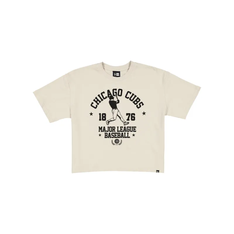 Chicago Cubs Throwback Prep Stone Women's Cropped T-Shirt sold by New Era