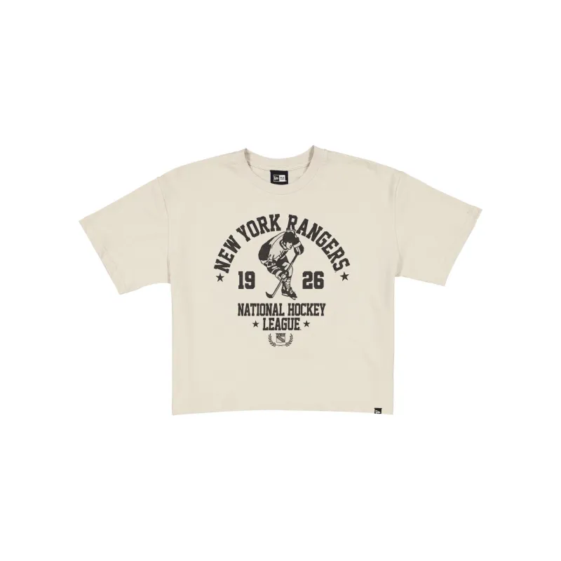 New York Rangers Throwback Prep Stone Women's Cropped T-Shirt sold by New Era