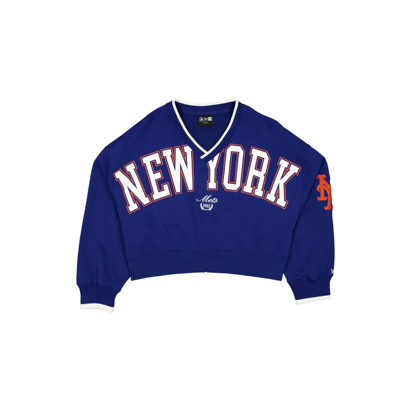 New York Mets Throwback Prep Women's Cropped Crewneck sold by New Era