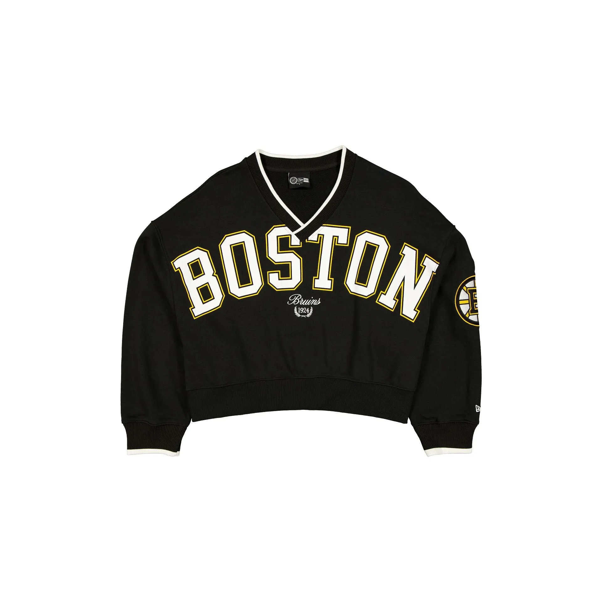 Boston Bruins Throwback Prep Women's Cropped Crewneck sold by New Era