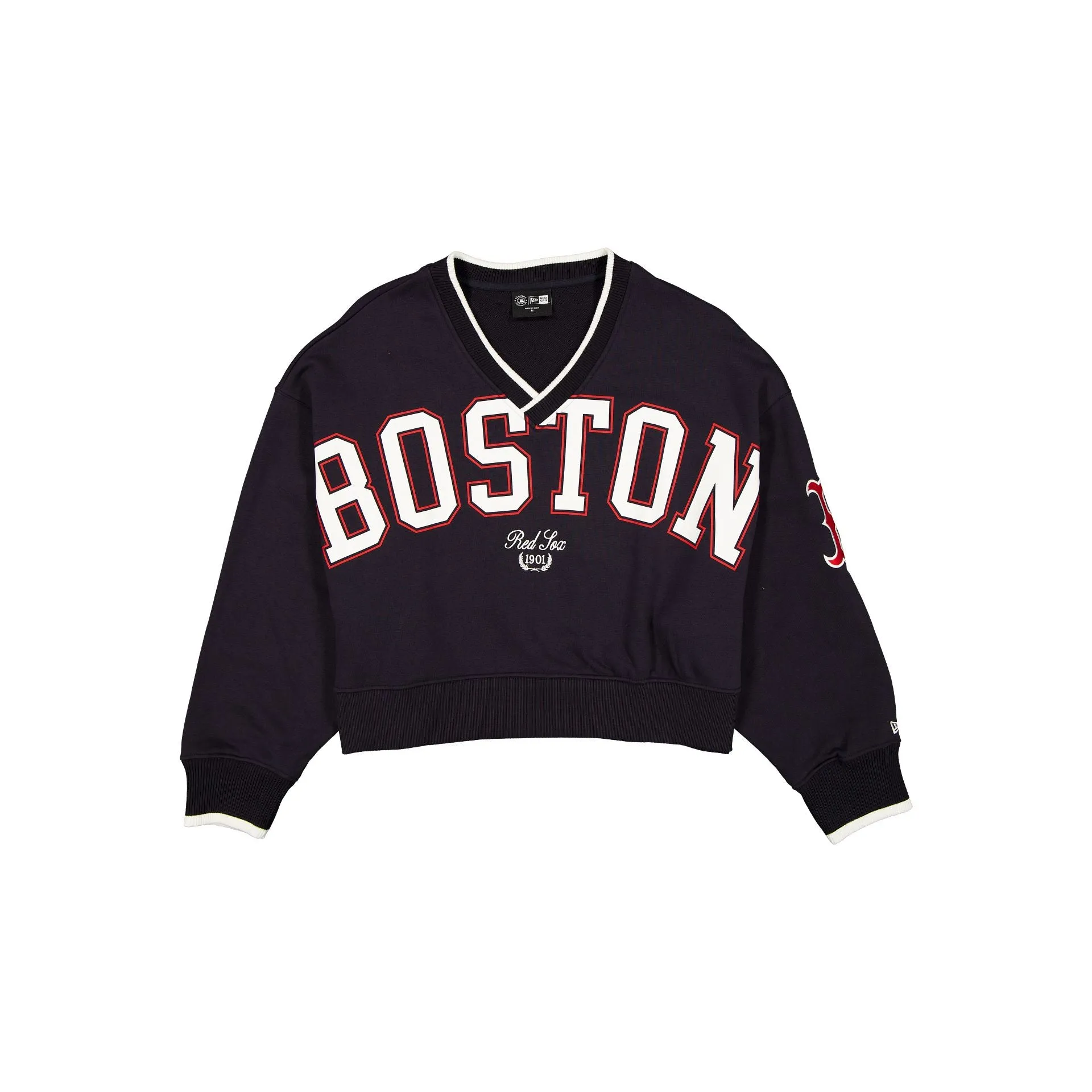 Boston Red Sox Throwback Prep Women's Cropped Crewneck sold by New Era