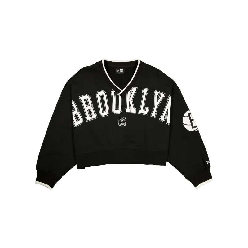 Brooklyn Nets Throwback Prep Women's Cropped Crewneck sold by New Era