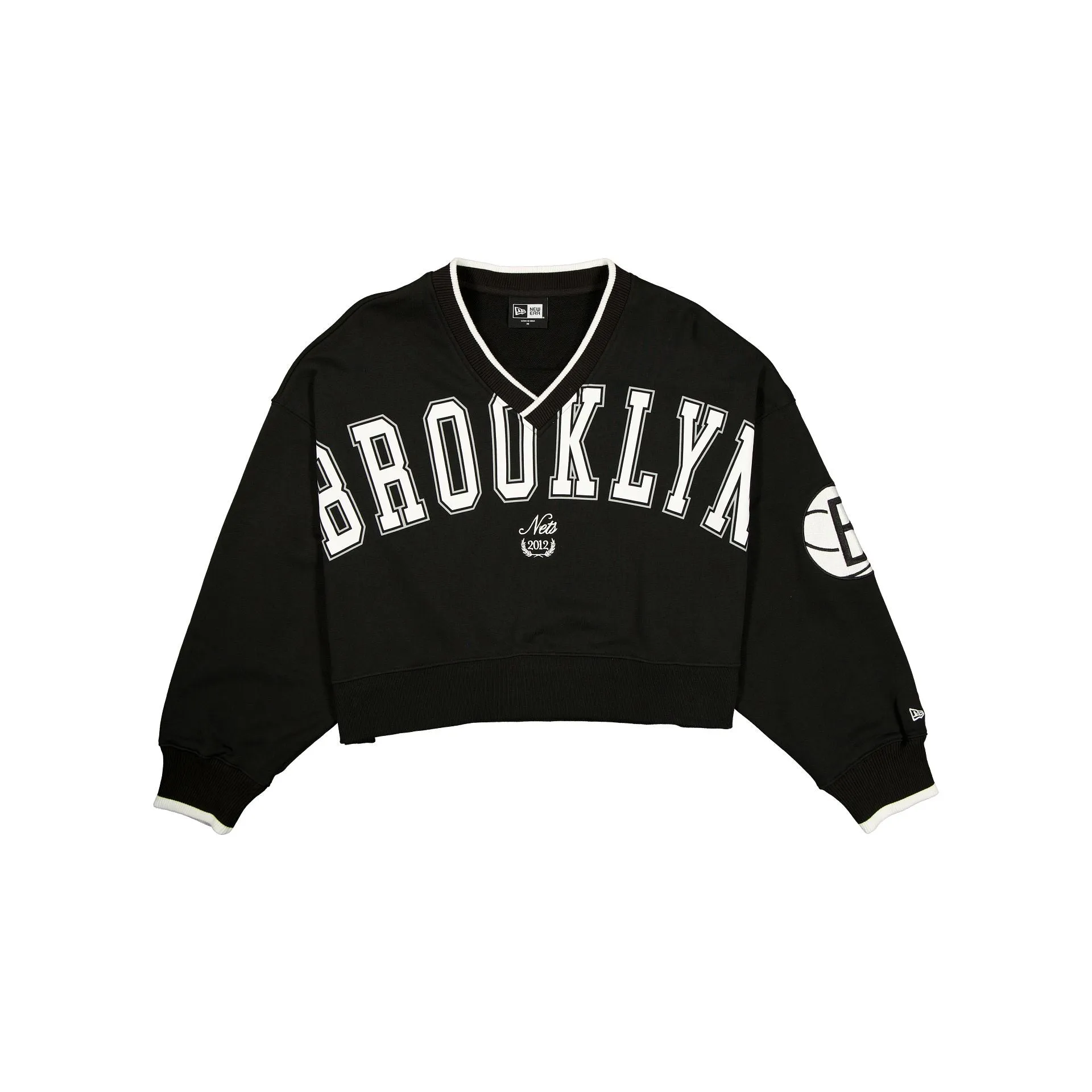 Brooklyn Nets Throwback Prep Women's Cropped Crewneck sold by New Era