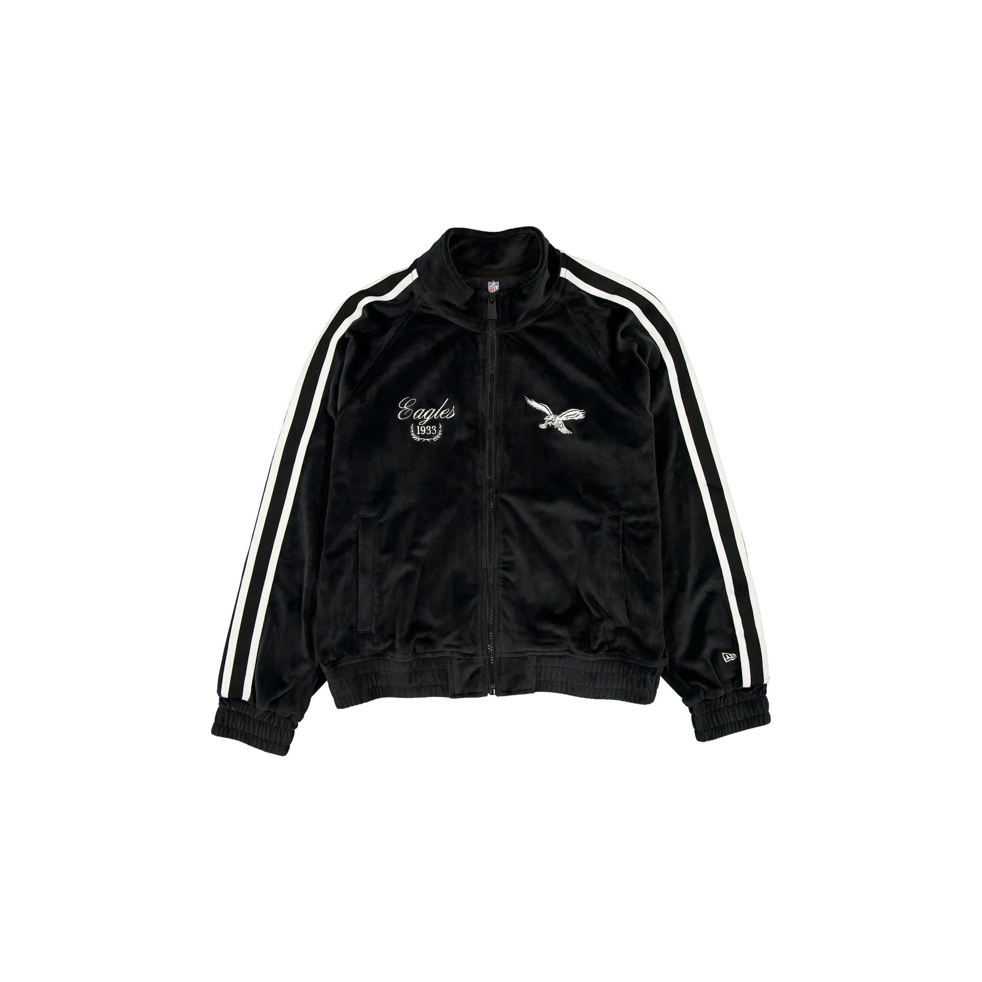 Philadelphia Eagles Throwback Prep Black Women's Track Jacket sold by New Era