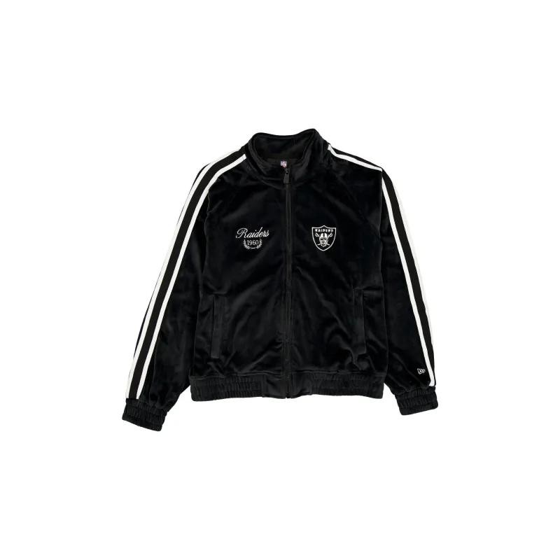 Las Vegas Raiders Throwback Prep Black Women's Track Jacket sold by New Era