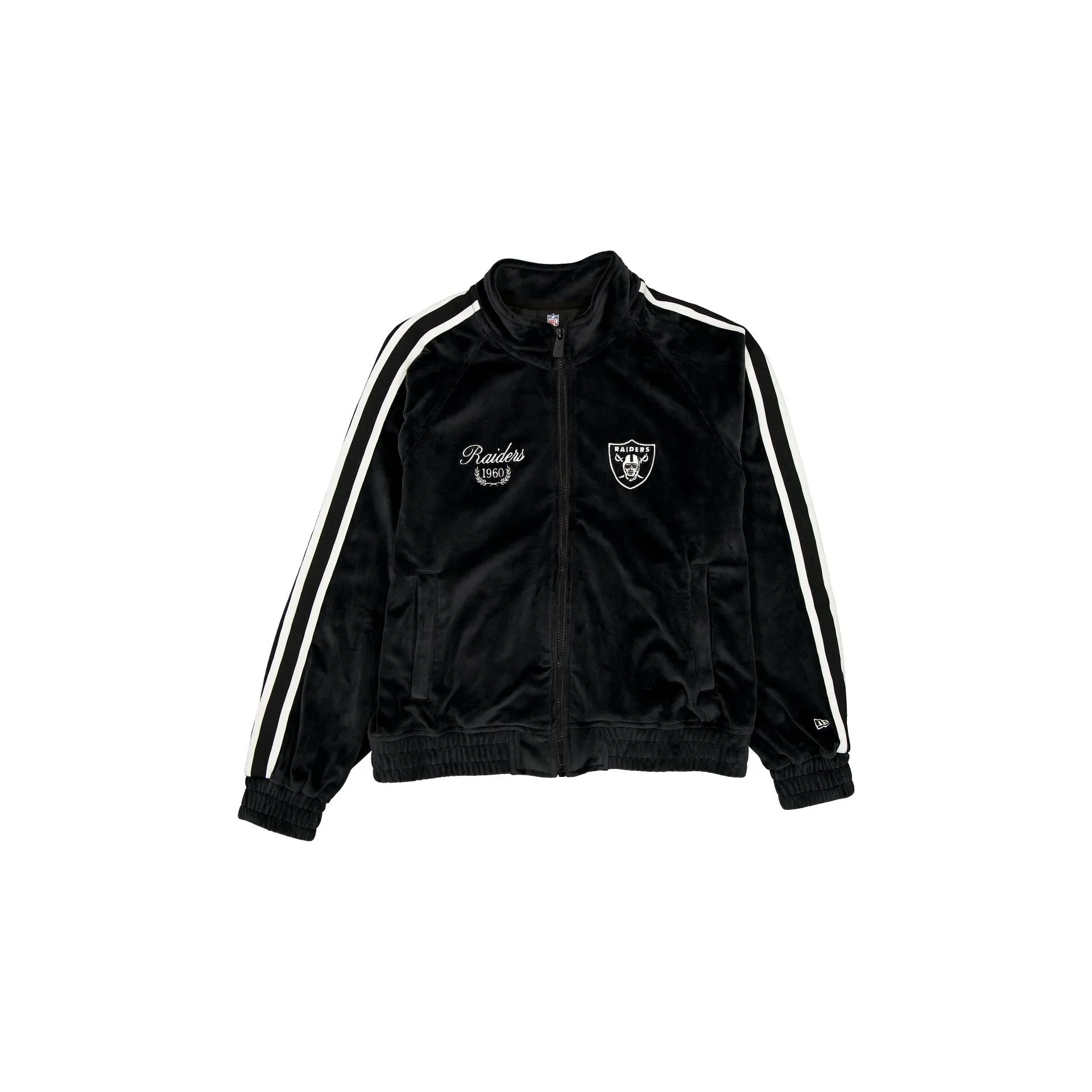 Las Vegas Raiders Throwback Prep Black Women's Track Jacket sold by New Era