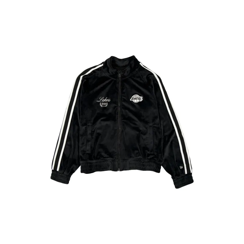 Los Angeles Lakers Throwback Prep Black Women's Track Jacket sold by New Era