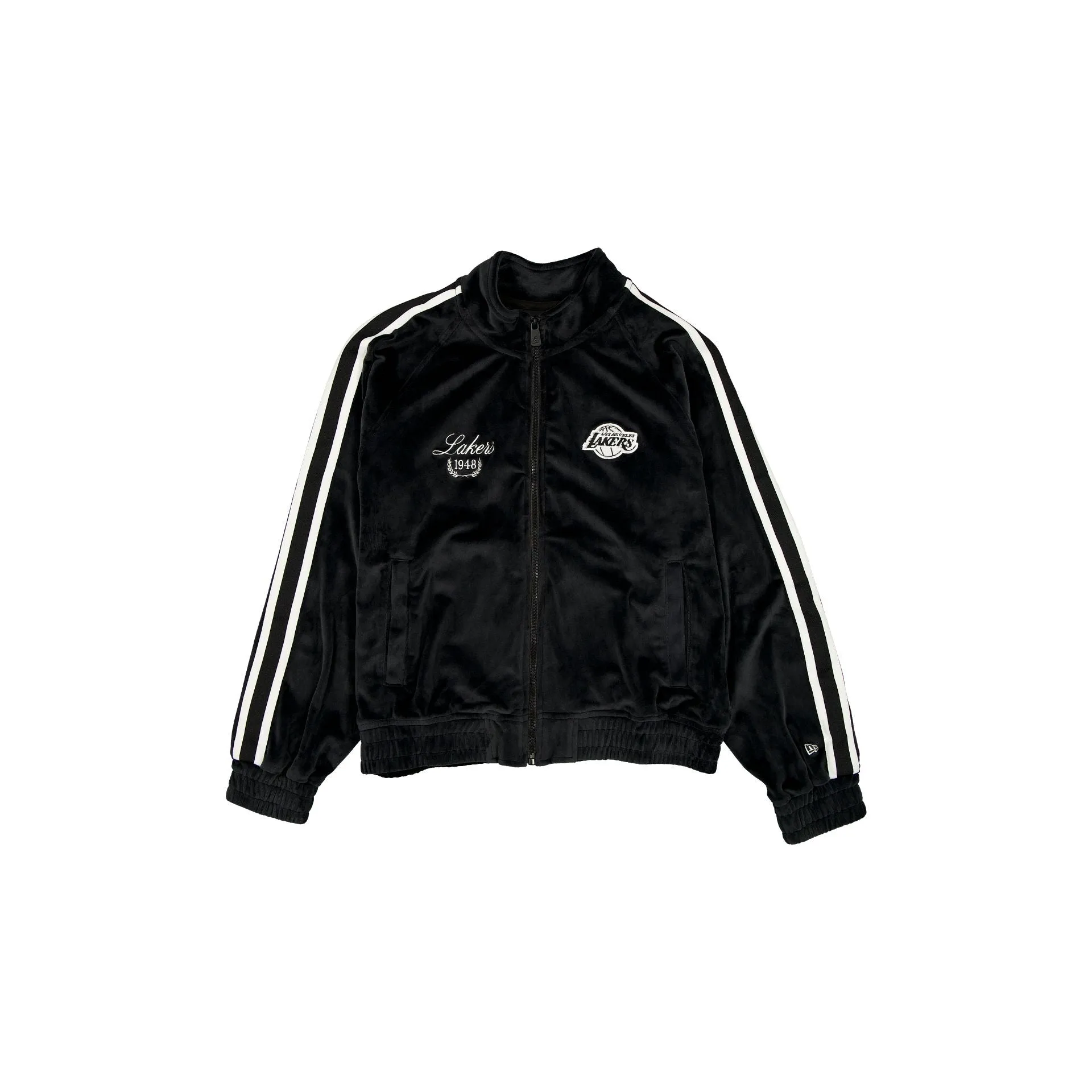 Los Angeles Lakers Throwback Prep Black Women's Track Jacket sold by New Era