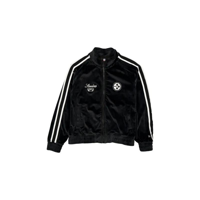 Pittsburgh Steelers Throwback Prep Black Women's Track Jacket sold by New Era