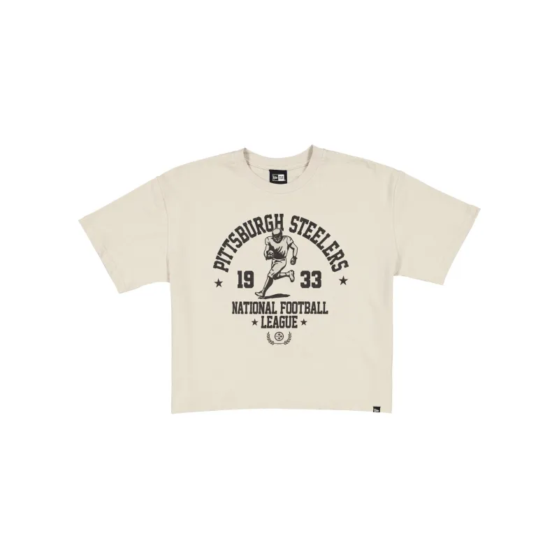 Pittsburgh Steelers Throwback Prep Stone Women's Cropped T-Shirt sold by New Era