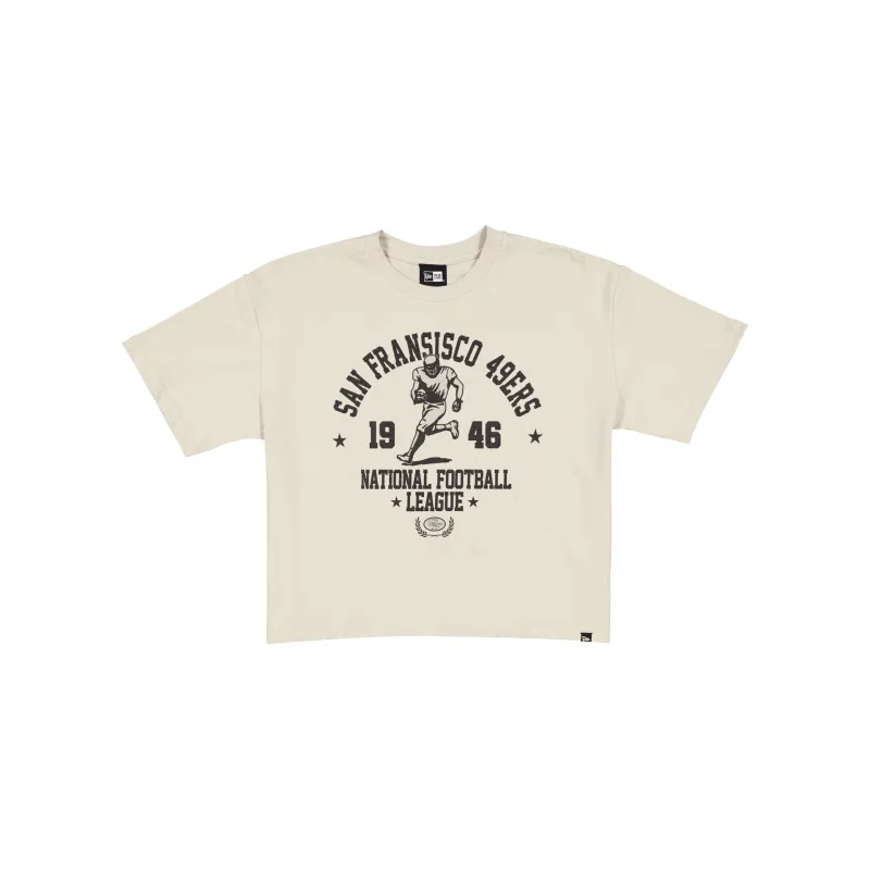 San Francisco 49ers Throwback Prep Stone Women's Cropped T-Shirt sold by New Era