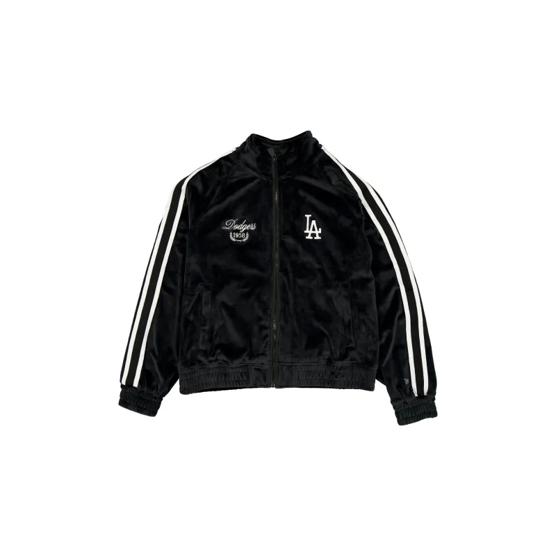 Los Angeles Dodgers Throwback Prep Black Women's Track Jacket sold by New Era