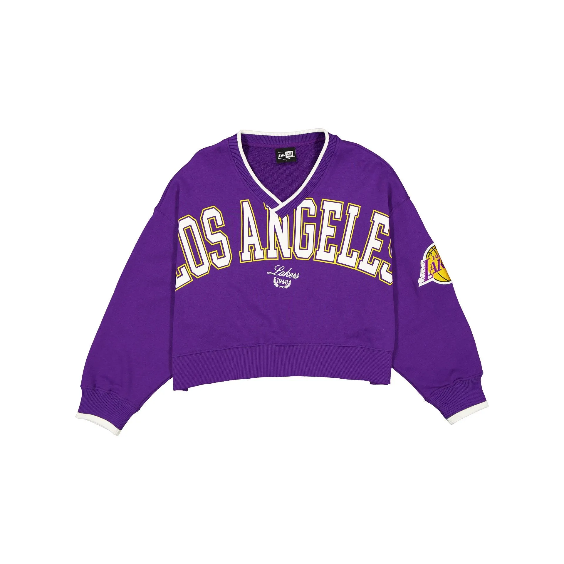 Los Angeles Lakers Throwback Prep Women's Cropped Crewneck sold by New Era