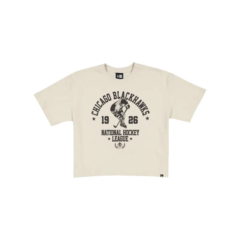 Chicago Blackhawks Throwback Prep Stone Women's Cropped T-Shirt sold by New Era