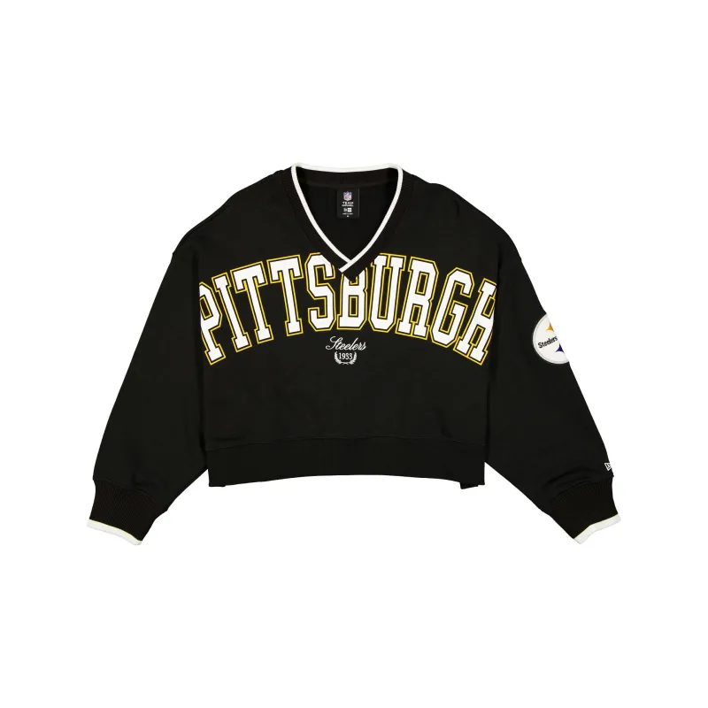 Pittsburgh Steelers Throwback Prep Women's Cropped Crewneck sold by New Era