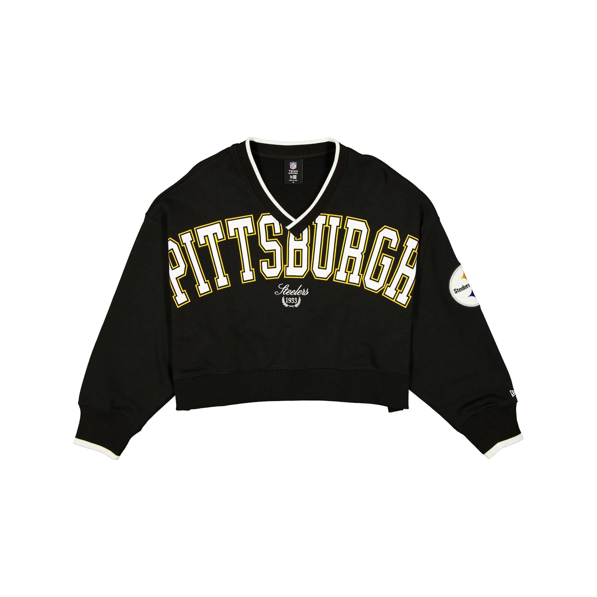 Pittsburgh Steelers Throwback Prep Women's Cropped Crewneck sold by New Era