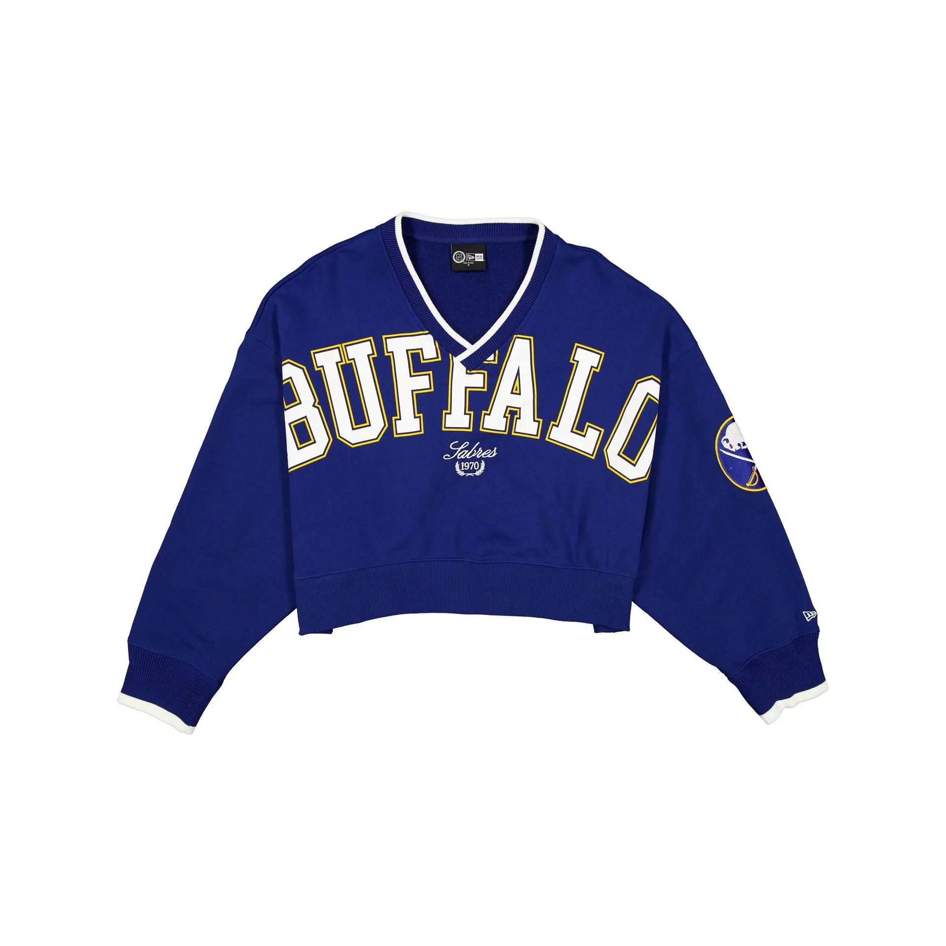 Buffalo Sabres Throwback Prep Women's Cropped Crewneck sold by New Era